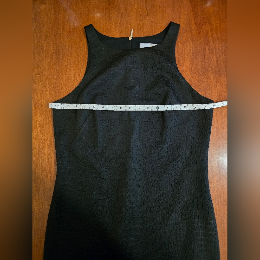 Amanda Uprichard Faux Reptile Sleeveless Racerback Dress – Black, Size Large - Picture 8 of 9